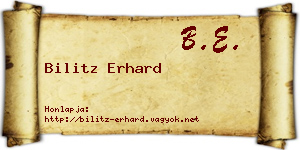Bilitz Erhard névjegykártya